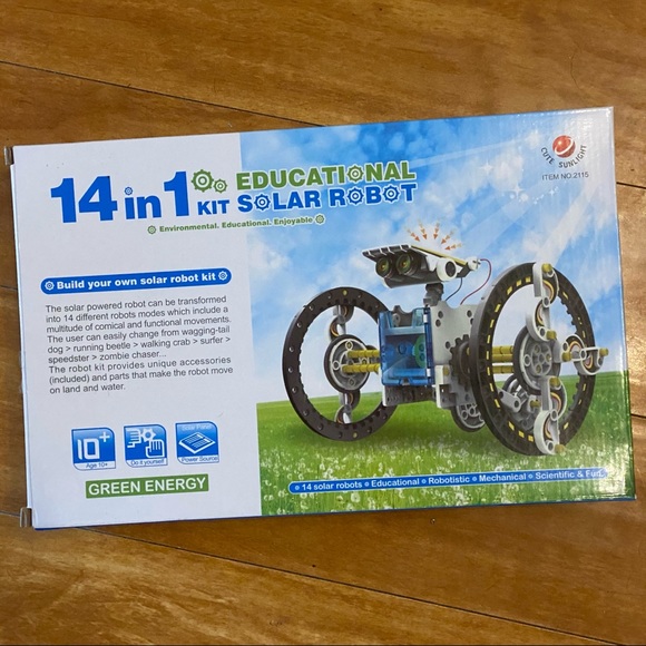 🤖14 in 1 Build your own SOLAR ROBOT New In Box! Educational Kit - Picture 1 of 7